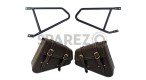 Royal Enfield Interceptor 650 Mounting Rails With Leather Pannier Bags Brown - SPAREZO